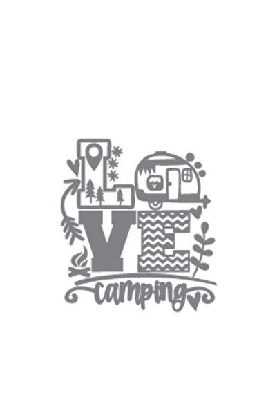 Reysa Tasarım كارافان رمادي لوف للتخييم - 17x17 سم