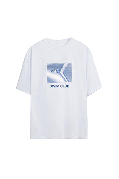 Adrift Tricou supradimensionat unisex conceput pentru clubul de înot