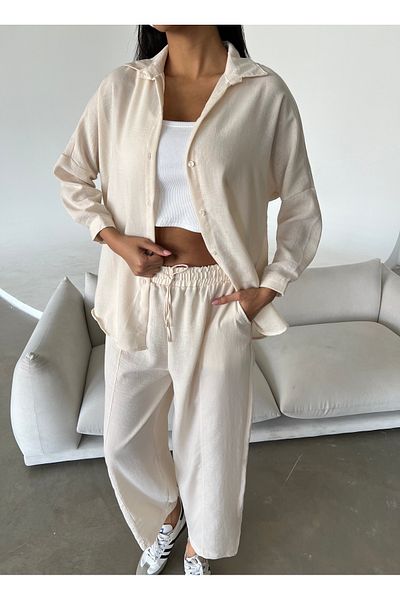 Friday Mood Women's Linen Shirt & Pants Set