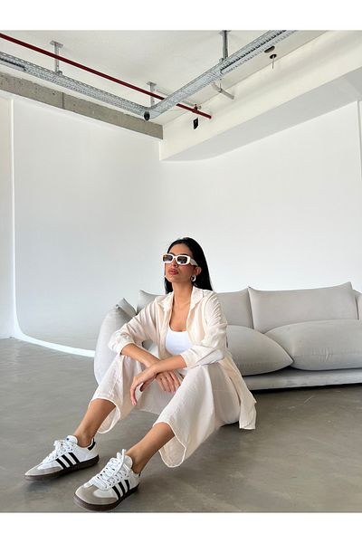 Friday Mood Women's Linen Shirt & Pants Set