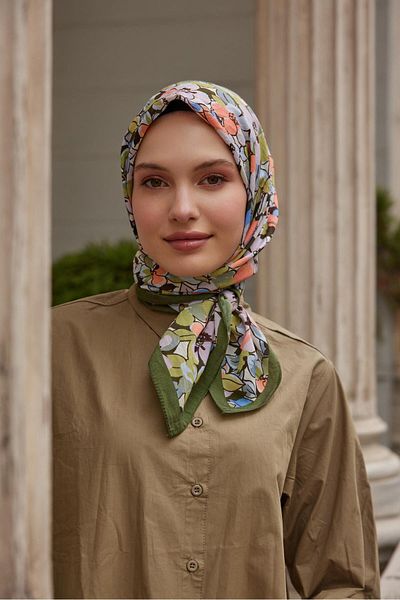 Şalland Baroq Pattern Scarf Menevish Leaf