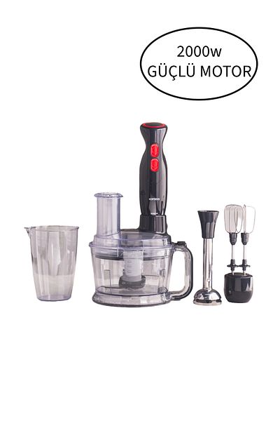 Karaca 2000W All-in-One Multi-Purpose Food Processor with Ice Breaking Function Black