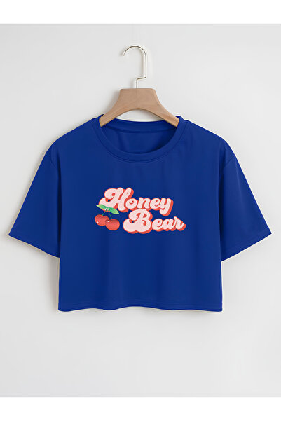 Ginevra Жіноча оверсайз футболка з велосипедним коміром і принтом Honey Bear