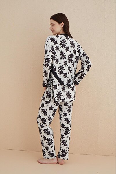 Mihra SS24 30201-01 Women's / Marla Dressing Gown Six Long Set / Black