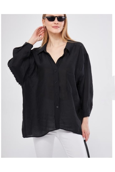 Elizar Moda قميص أسود عاري الكتفين