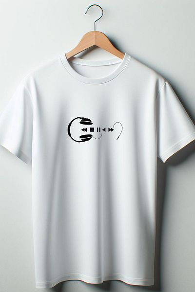 Vordevia Λευκό μπλουζάκι με στάμπα μουσικής Oversize Crew Neck