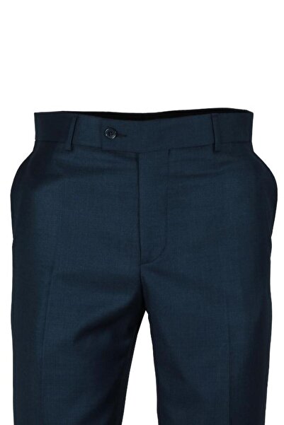 Modarar Men's Navy Blue Fabric Trousers Normal Cut RAR01182