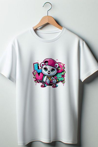 Vordevia Λευκό μπλουζάκι με στάμπα Love Oversize Crew Neck