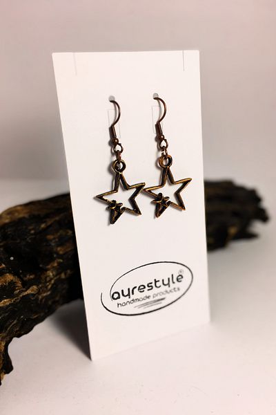 ayrestyle Star Earrings - Antique Bohemian Star Dangle Women's Earrings |   2.5cm |   Zamak Casting |   Copper Color
