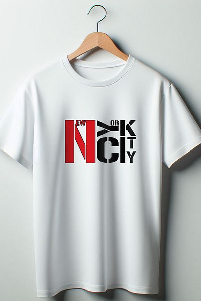 Vordevia Tricou alb oversize cu imprimeu New York City