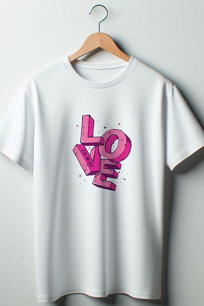 Vordevia Λευκό μπλουζάκι με στάμπα Love Oversize Crew Neck