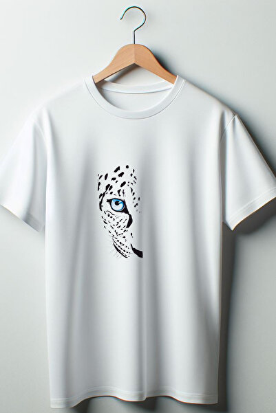 Vordevia Sa leopard printom Oversize kroj okrugla kragna Bela majica