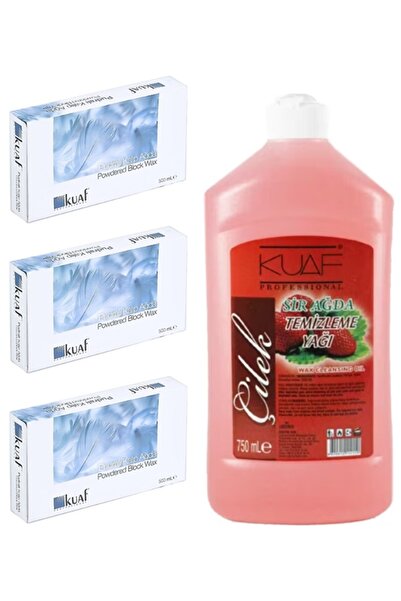 Kuaf Pudralı Kalıp Ağda 500 Ml 3 Adet + 750 ml ağda Yağı