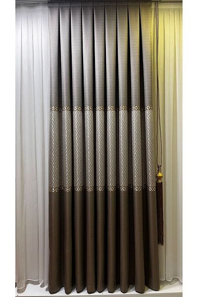 Fon Dünyası Panel Background Curtain Cappuccino Gold (Single Wing)