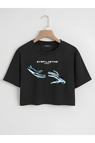 Mad&Calf Ženska večna Štampano Oversize kroj Skraćeni kroj majica