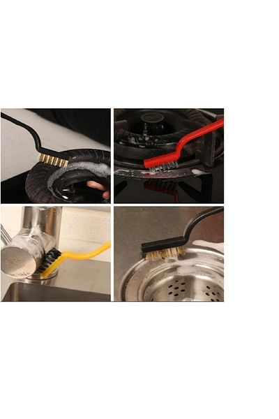 IŞILTI 3 Piece Copper Plastic Iron Brush Set - Multi-Purpose Stove Cleaning