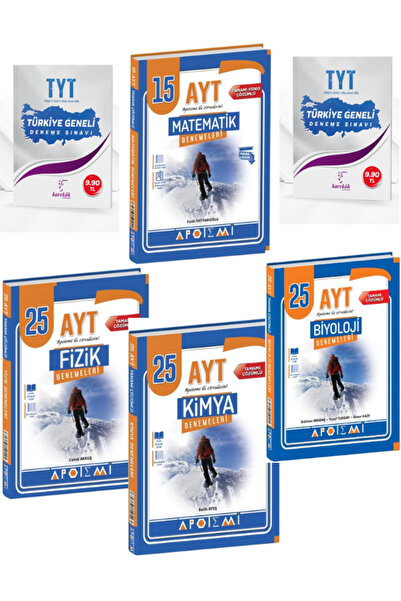 Apotemi Yayınları Apotemi 2024 AYT Matematik Fizik Kimya Biyoloji 25 li Deneme