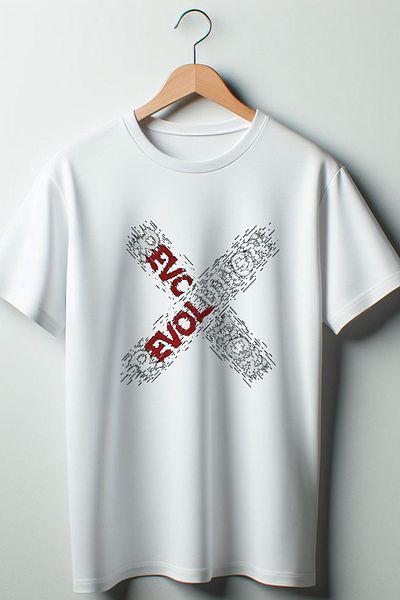 Vordevia Tricou alb oversize cu imprimeu Revolution