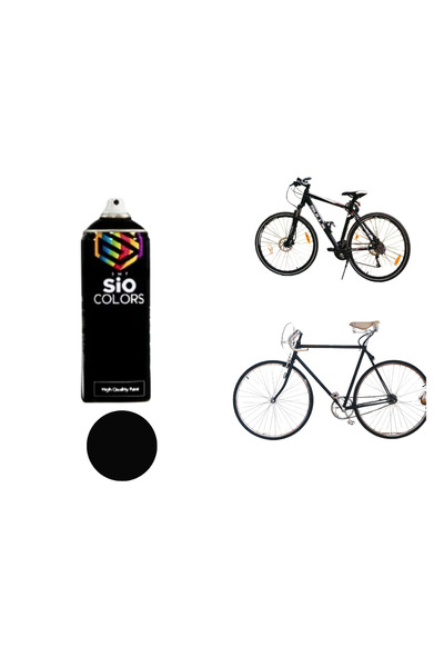 sıocolors Bisiklet Boyası Sprey Boya (EXTRA PİGMENTLİ) Mat Siyah RAL-9005 400 Ml.
