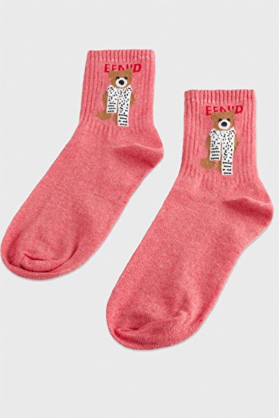 AKSESUARIM Teddy Bear College Socks - 8*28 Model