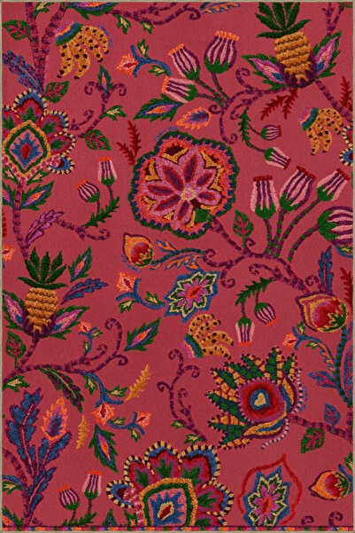 Rugs Modern Halı Pembe Temalı Floral Tasarım Çiçek Gül Desenli Modern Dekorat...