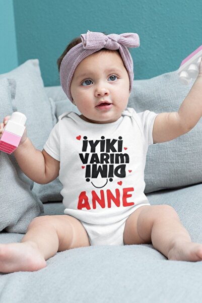 TUĞBABABY İyi Ki Varım Dimi Anne Desenli Kısa Kol Kız