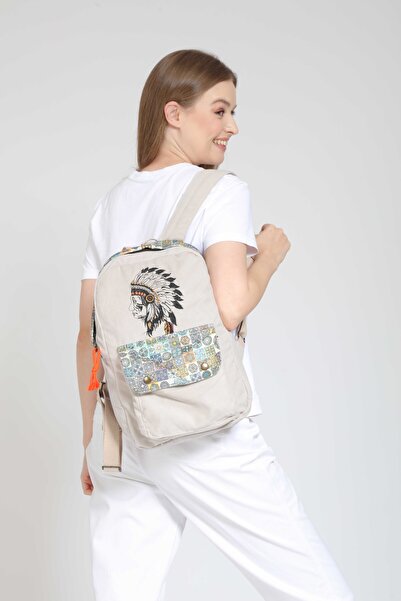 Street Bag Ethnic Embroidered Native American Daily Travel Backpack - Bohemian Design