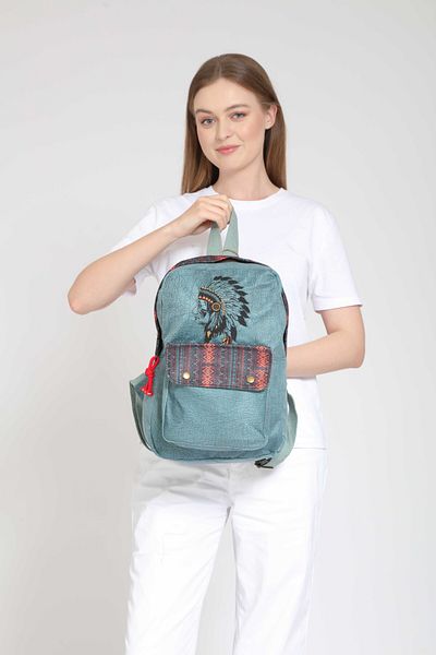 Street Bag Ethnic Embroidered Native American Daily Travel Backpack - Bohemian Design