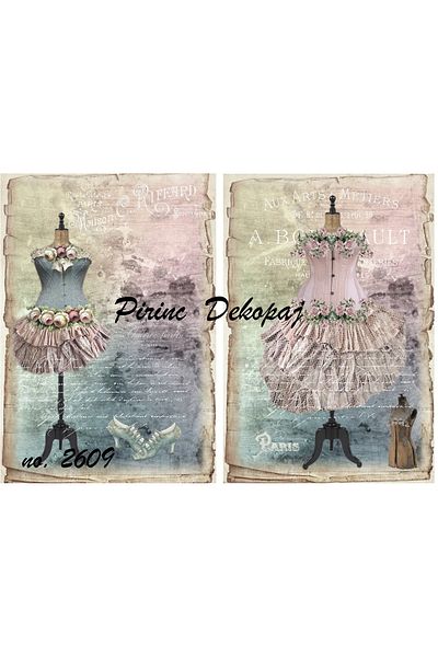 LİNEART Brass Patterned LineArt Decopage Paper - LA-2609