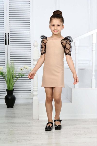ixoskids club Κοριτσίστικο φόρεμα με κοντό τούλι μανίκι αποφοίτησης - για γενέθλια και όλες τις ειδικές περιστάσεις Minah- 06130011