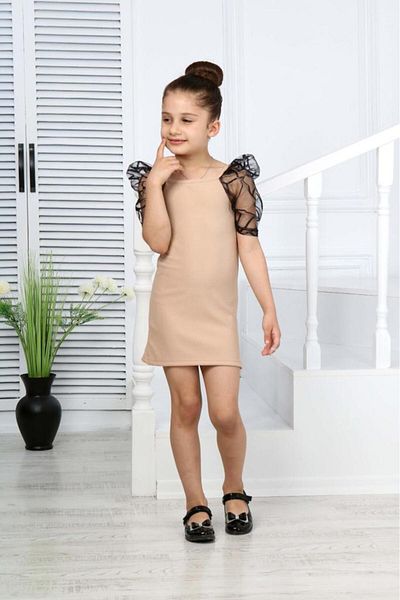ixoskids club Κοριτσίστικο φόρεμα με κοντό τούλι μανίκι αποφοίτησης - για γενέθλια και όλες τις ειδικές περιστάσεις Minah- 06130011