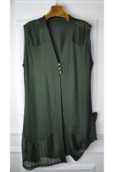 elma abone Plus Size Laced Pene Vest