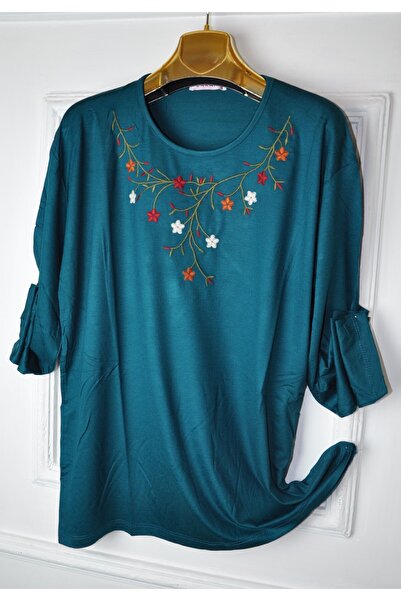 elma abone Μπλούζα με χτενισμένο βαμβακερό ύφασμα μεγάλου μεγέθους