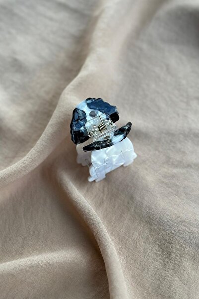 yucelique Black and White Coat - Luxury Bone Latch Buckle