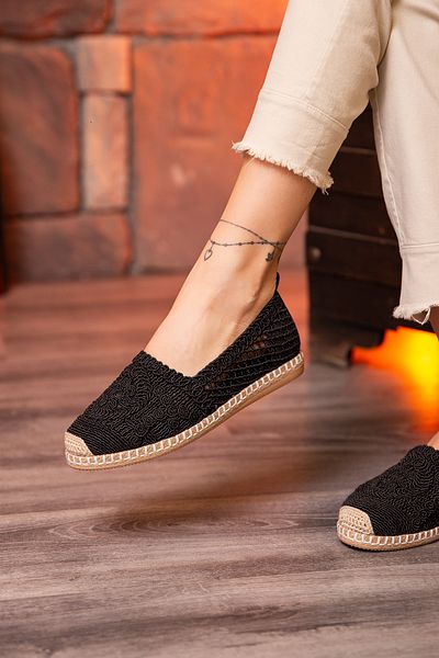 Deery Black Women's Espadrille Shoes
