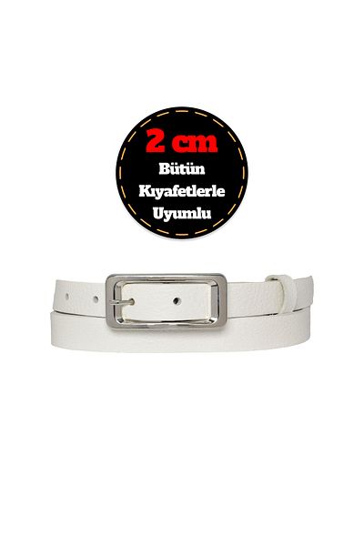 GoDeri Cataramă argintie 100% ascuțită, 2 cm, alb lapte, curea pentru femei, piele, rochie și pantaloni