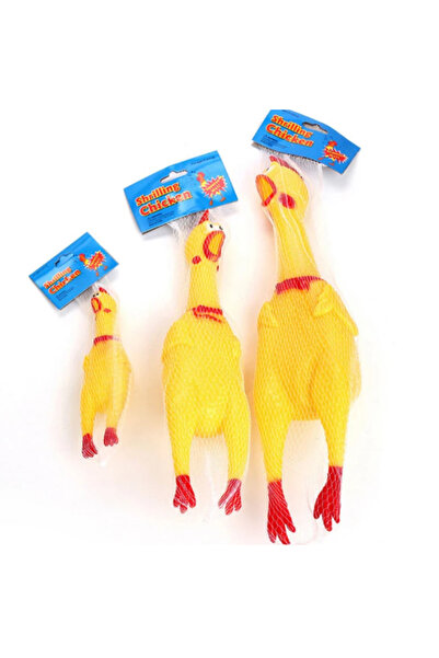 CNGZSHOP Ses Çıkaran Çığlık Atan Komik Tavuk Kedi Köpek Oyuncağı 30 cm