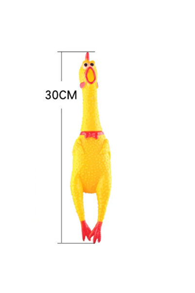 CNGZSHOP Ses Çıkaran Çığlık Atan Komik Tavuk Kedi Köpek Oyuncağı 30 cm