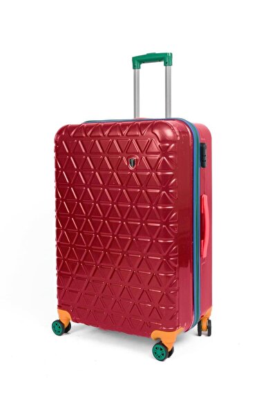 louisiana polo Büyük Boy %100 Polikarbon Valiz 4x2 Teker Bordo 1089