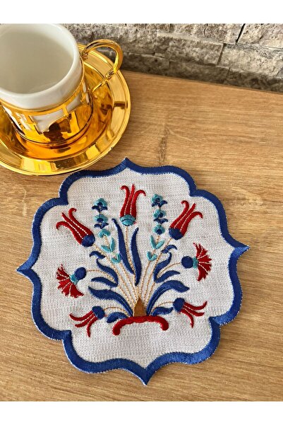 Nakışkonsept Șervețel de cocktail 6 LI cu model de faianță brodat