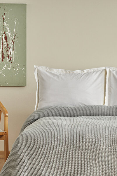 Karaca Home Сірий Cool Touch двоспальний трикотажний плед