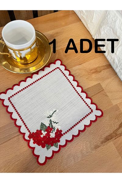 Nakışkonsept Spring Branch Pattern Embroidered 1 PCS Cocktail Napkin
