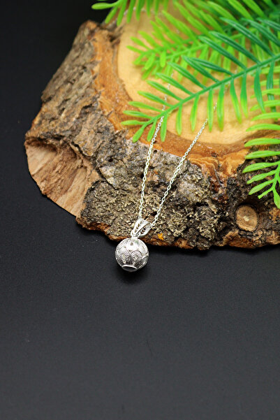 Midyat Nurtaş Gümüş Desenli Küre Model Telkari 925 Ayar Gümüş Kolye 201023026