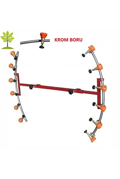 TarımGaraj 6+6 Başlıklı Hilal Tip İlaçlama Makina Aparatı Krom Boru
