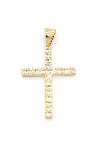 FerizZ Altın Kaplama Tek Sıra Zirkon Taşlı Hac Kolye Ucu Tgr-494