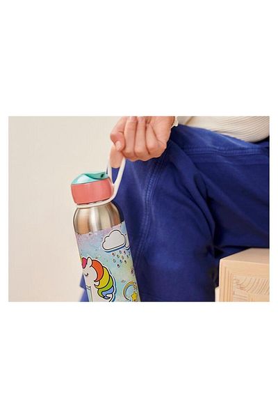 Mepal Unicorn Patterned 350ml Insulated Bottle - Flip up Campus Thermos Water Bottle