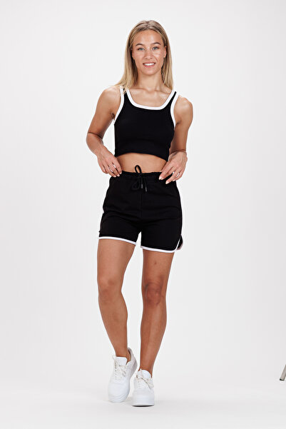 Ecrou Жіночі чорні шорти з білим боком