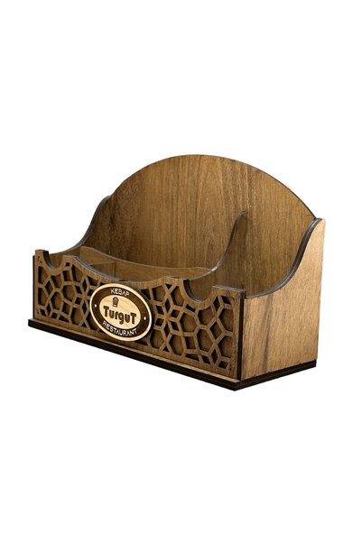 Bir Reklam Wooden Table Top Napkin Holder for Cafe Restaurant Hotels with Logo MDL 7