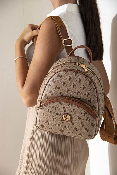 Silver Polo Γυναικείο σακίδιο πλάτης Silver & Polo Dark Beige - Tan SP945