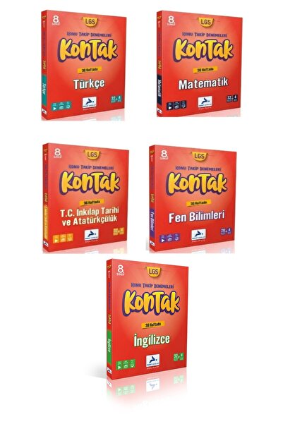 paraf yayınları PARAF 8.SINIF KONTAK DENEMELERİ TÜR+MAT+FEN+İNK+İNG
